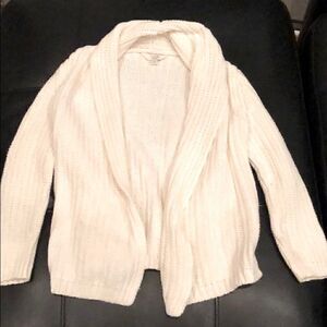 Cream open front sweater size small 7/8